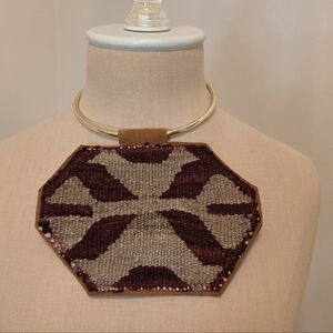 Vintage Orijinal Embroidered Pendant Necklace